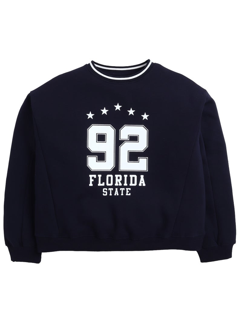 victor and jane “Florida State 92” Contrast Rib Pullover Sweatshirt – 100% Cotton Fleece - Image 3