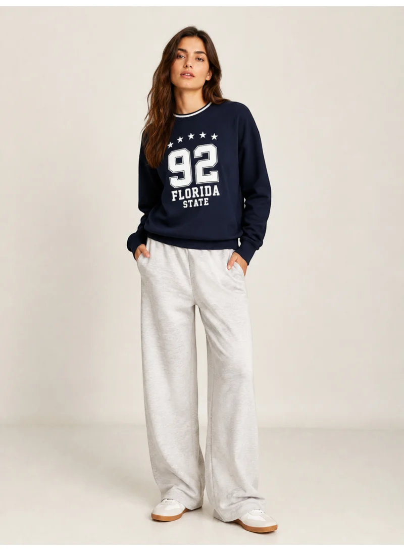 Victor And Jane “Florida State 92” Contrast Rib Pullover Sweatshirt – 100% Cotton Fleece