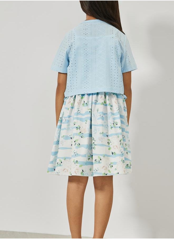 Floral Print Dress & Schiffli Bolero Set - pzsku/ZEB9764210ED055CBC7FBZ/45/_/1720357059/cbeb3da9-5f27-47d5-baf9-9447a6ad4006
