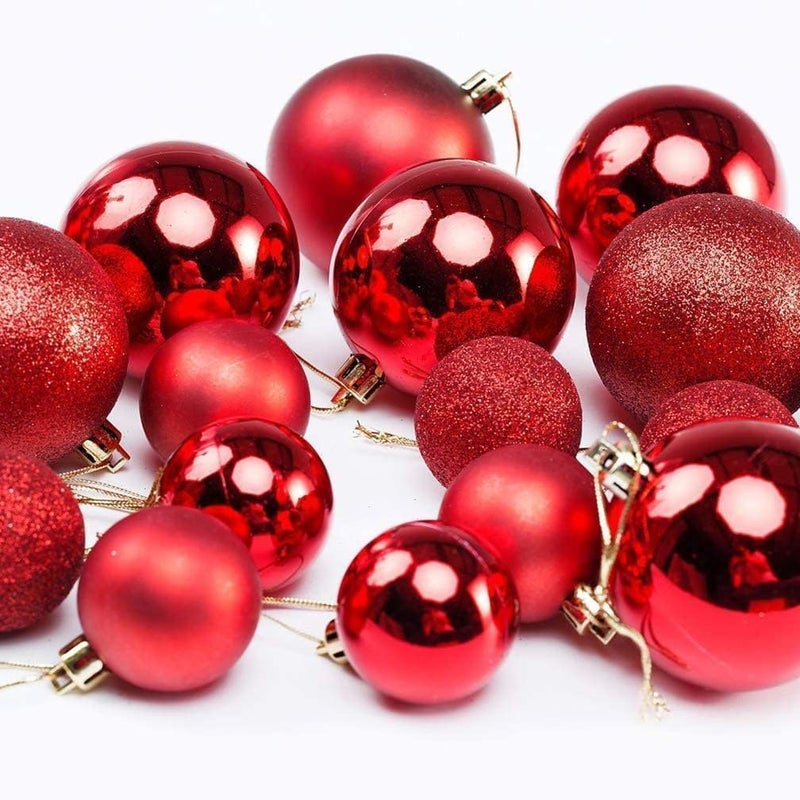 Sai Tradelink 12 RED 12GOLD5CM Glittering Baubles Balls Christmas Tree Ornament Xmas Party Hanging Decoration Christmas Decoration n Christmas Tree Decoration Hanging Ornaments Size 5 CM1 - Image 2
