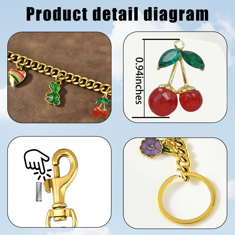 LSBDJDL cherry wallet chain Keychains purse extender chain for cute purse charms - Image 4