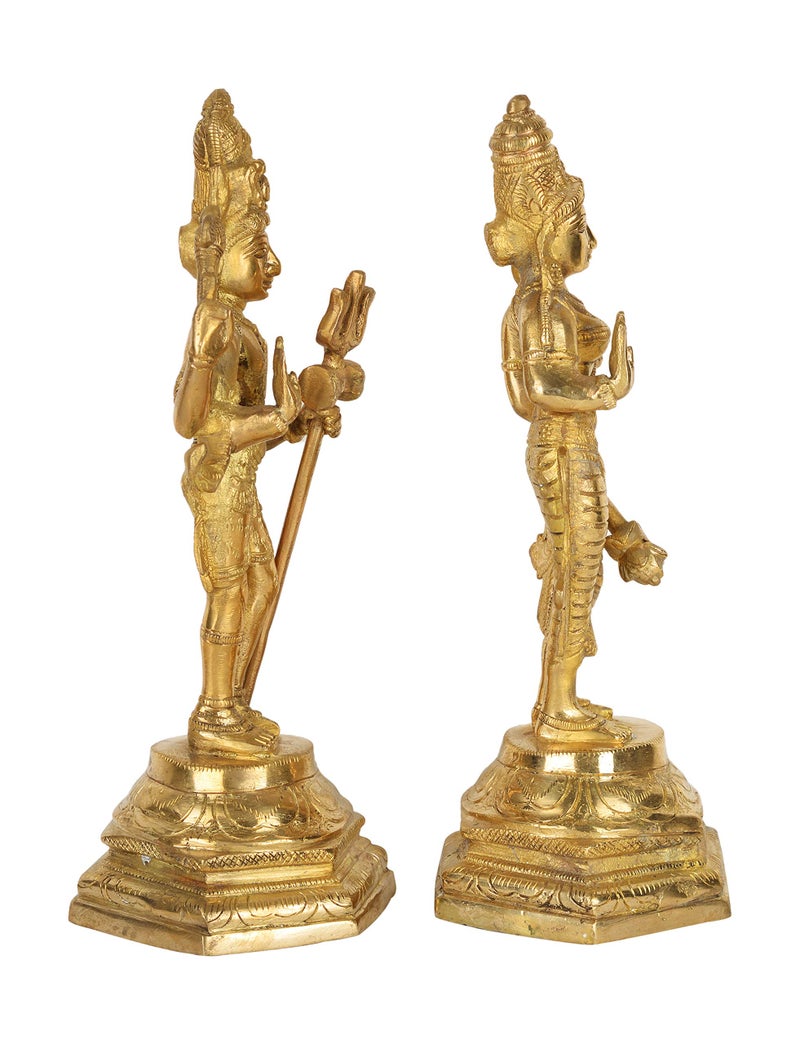 Aone Brass Shiva Parvati Idol Statue Height 11.5 Inch - Image 3