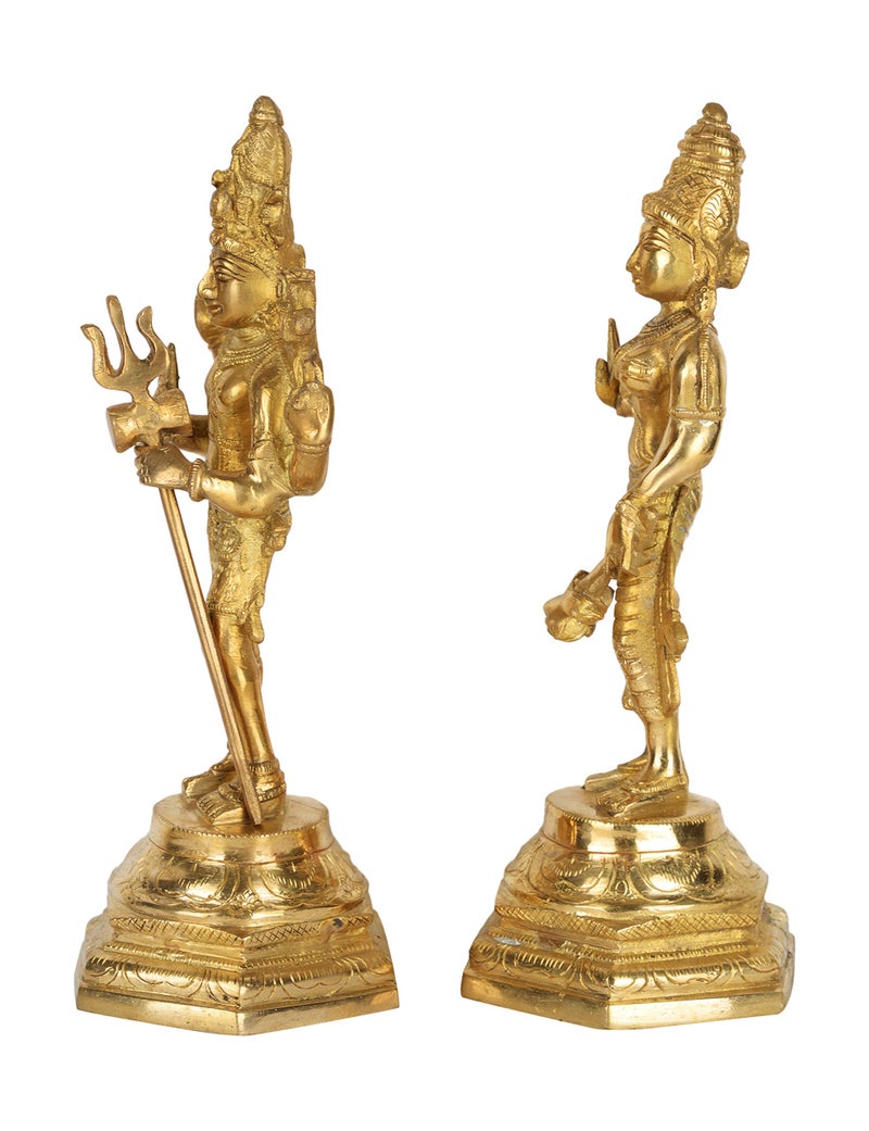 Aone Brass Shiva Parvati Idol Statue Height 11.5 Inch - Image 4