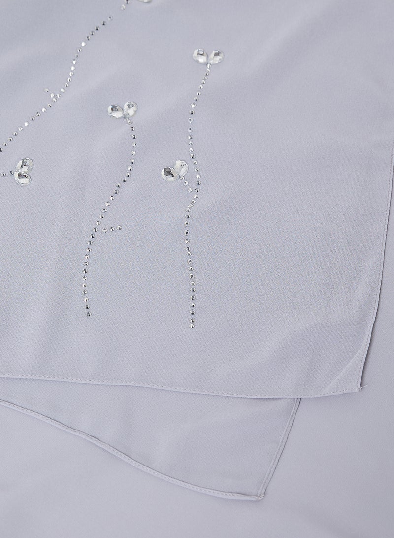 خزانة حجاب طويل مزين بالزهور والماس - Image 2