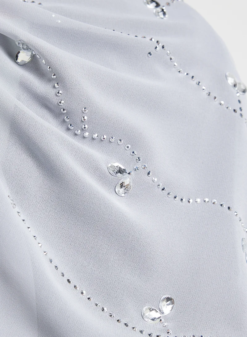 Khizana Floral Diamante  Long Hijab Scarf