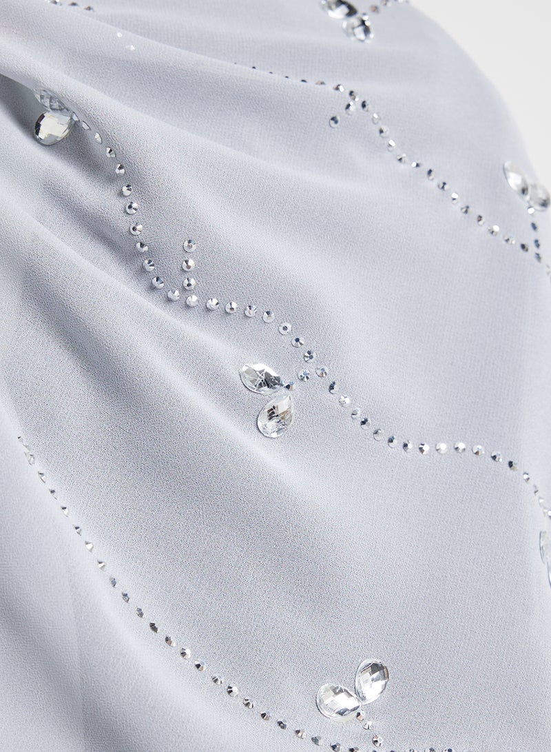 خزانة حجاب طويل مزين بالزهور والماس - Image 4