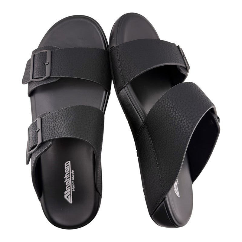 AET A E T Handmade Arabic Sandals For Men | Outdoor Mens Slippers | Everyday Flip Flops Open Toe | Arabic Genuine Leather With Buckle | New Arabic Design | Matching Color Footbed | Comfortable & LightWeight - Image 2