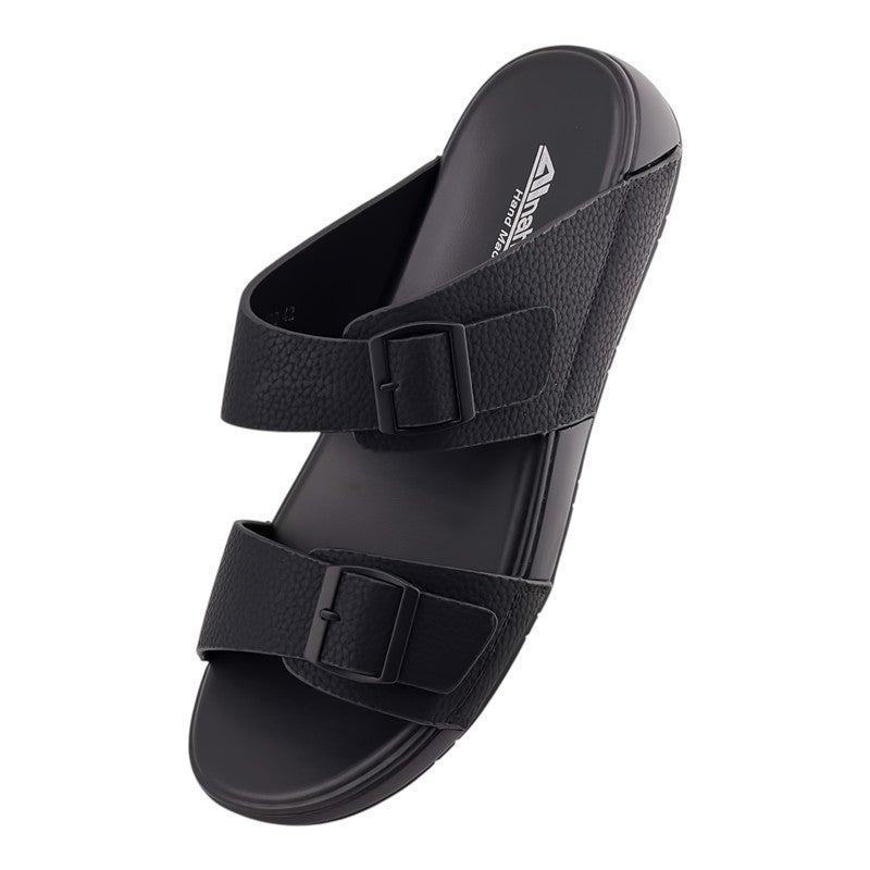 AET A E T Handmade Arabic Sandals For Men | Outdoor Mens Slippers | Everyday Flip Flops Open Toe | Arabic Genuine Leather With Buckle | New Arabic Design | Matching Color Footbed | Comfortable & LightWeight - Image 3