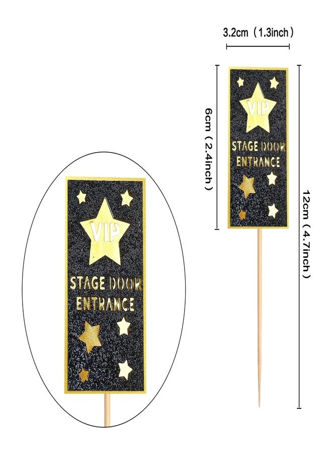 Ercadio 24 Pack Star Cupcake Toppers Glitter Gold Star Cupcake Picks VIP Stage Door Entrance Star Party Decor Baby Shower Kids Birthday Wedding Party Cake Decorations Supplies - Image 2
