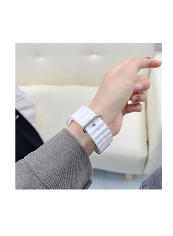Compatible with Apple Watch Band 38mm 40mm 41mm Women Men, Silicone Wavy Sport Wristbands for iWatch Series 8/7/6/5/4/3/2/1 SE - Image 3