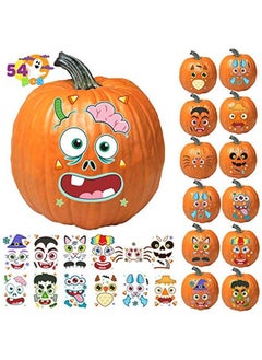 JOYIN Make 54 Faces Pumpkin Decorating Stickers With 24 Sticker Sheets In 12 Designs Halloween Party Supplies Trick Or Treat Party Favors  - Image 1