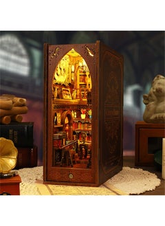 Flever Dollhouse Diy Book Nook Miniature Kit Bookshelf Insert Decor 3D Wooden Puzzle Booknook Miniature Kit Creative Assembled Bookends For Romantic (Library Of Books)  - Image 4