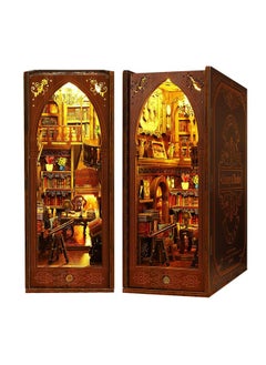 Flever Dollhouse Diy Book Nook Miniature Kit Bookshelf Insert Decor 3D Wooden Puzzle Booknook Miniature Kit Creative Assembled Bookends For Romantic (Library Of Books)  - Image 1