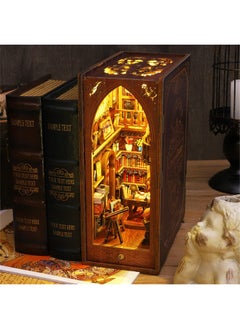 Flever Dollhouse Diy Book Nook Miniature Kit Bookshelf Insert Decor 3D Wooden Puzzle Booknook Miniature Kit Creative Assembled Bookends For Romantic (Library Of Books)  - Image 2