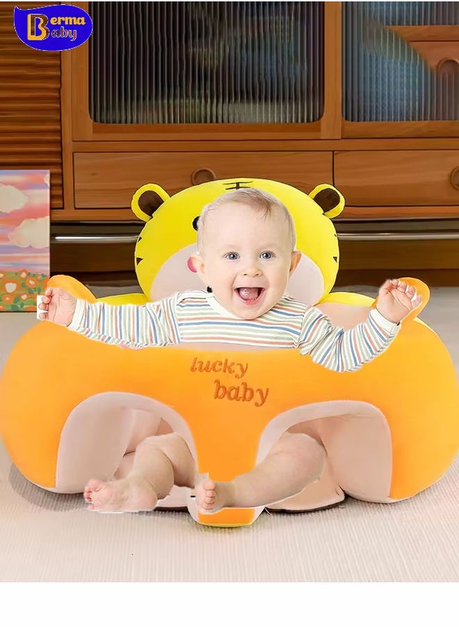 Berma Baby - Baby Support Seat Sofa Cartoon Infant Sofa Cute Learning Sitting Chairs Baby Sit Up Chair Back Head Protector Baby Bouncer Infants Floor Seats (Tiger) - Image 1
