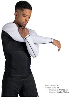 Sanabul  Essential Long Sleeve Compression Shirts For Men | Mma Bjj Athletic Compression Shirt | Men Cross Training Rashguard (Small, White)  - Image 2
