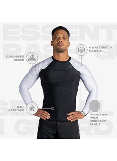Sanabul  Essential Long Sleeve Compression Shirts For Men | Mma Bjj Athletic Compression Shirt | Men Cross Training Rashguard (Small, White)  - Image 4