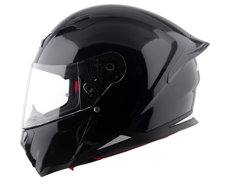 Axor Hunter ISI ECE and DOT Certified Gloss Finish Full Face Helmet for Men with Pinlock Fitted Clear Visor-Black-XL - Image 2