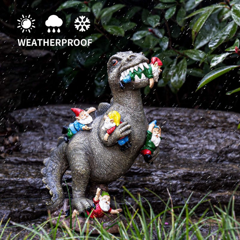SOWSUN Garden Gnomes Statues Yard Decorations Outdoor Garden Decor, 14â€ Dinosaur Gnomes Garden Statues, Patio, Lawn Ornament, Gardening Gifts for Women for Housewarming - Image 5