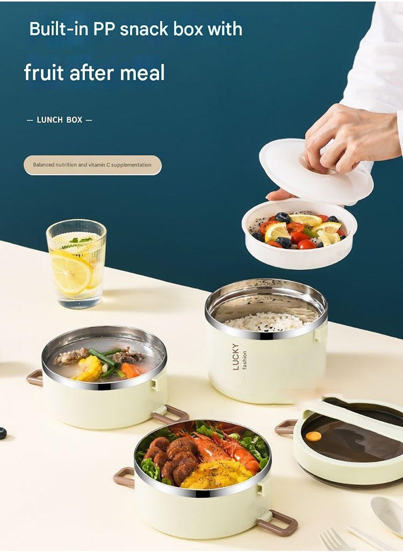 MHD Stainless Steel Four-Layer Insulated Lunch Box With Lid, Tableware And Insulated Bag  - Image 5