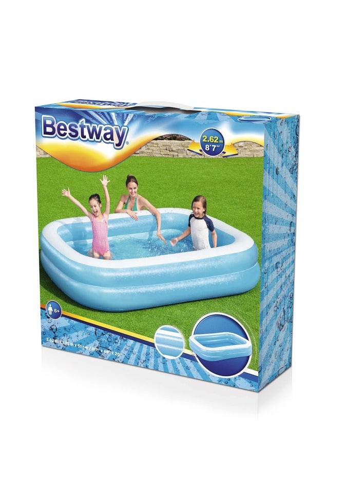 Bestway Blue Rectangular Family Pool 262X175X51Cm -26-54006  - Image 4