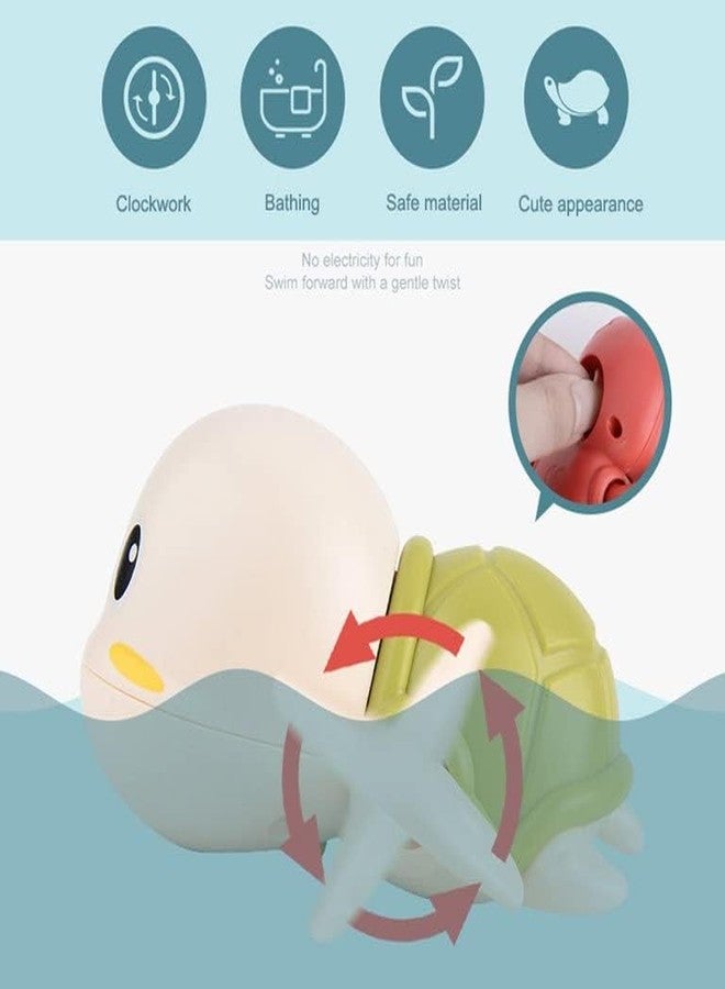 TECH LOGO ELECTRONICS Bathtub Pool Toys Turtle Bath Toys Swimming Cute Floating Wind Up Water Toys Gift for Baby Wind Up Water Toys for Babies 1 to 5 Years Boy Girl New Born Baby Bathtub Pool Toys(Pack of 1)(Multi Colour) - Image 4