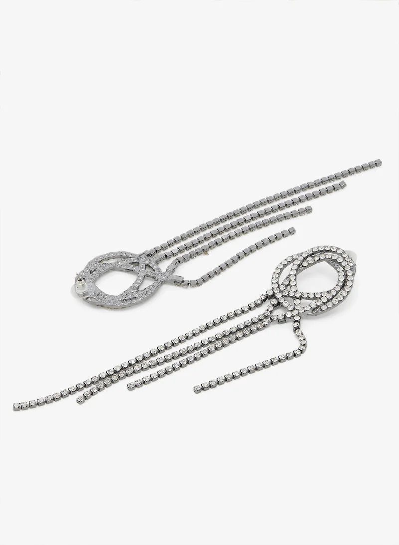 Ella Limited Edition Rhinestone Detail Drop Down Earrings