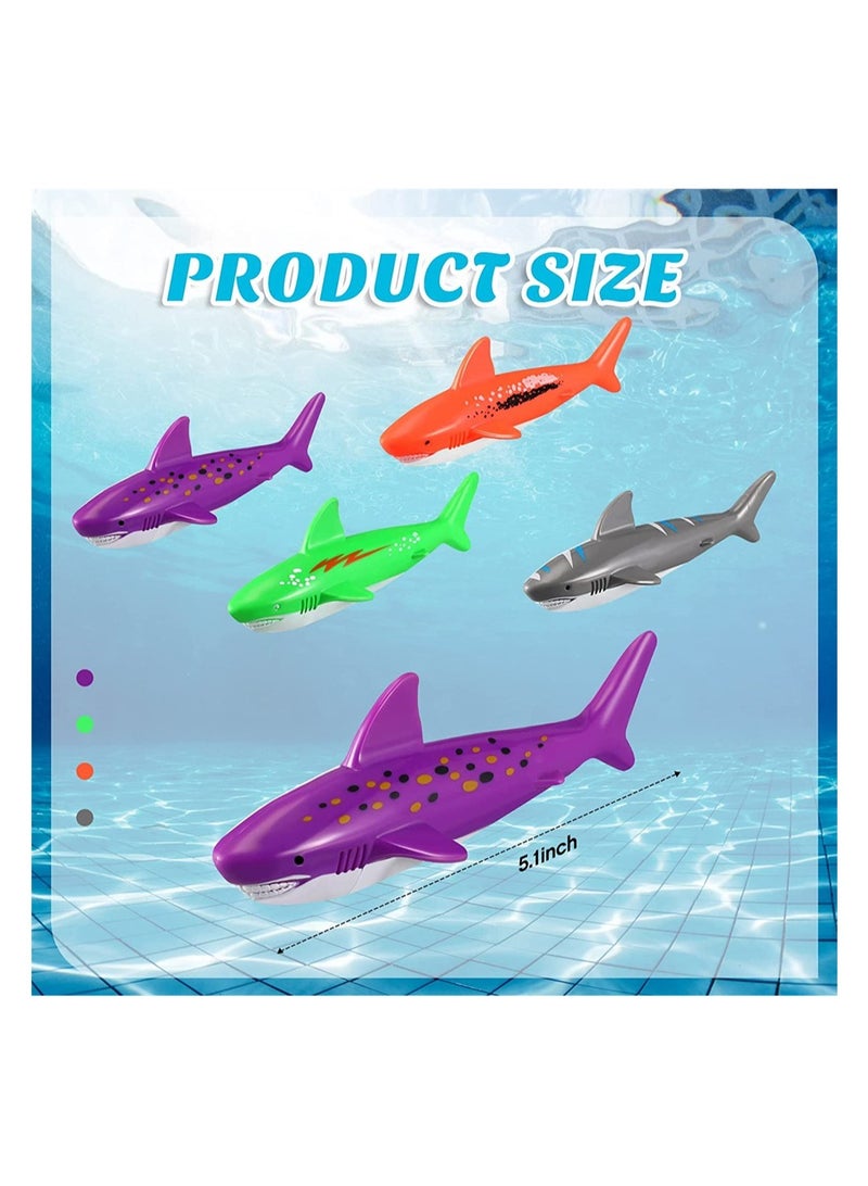 كاست ويف 20 قطعة لعبة حمام السباحة تحت الماء والسباحة والرمي والغوص والتزحلق على شكل سمكة القرش والسباحة والسباحة والصواريخ المائية الصغيرة وألعاب التدريب على الغوص لتعلم السباحة - Image 2