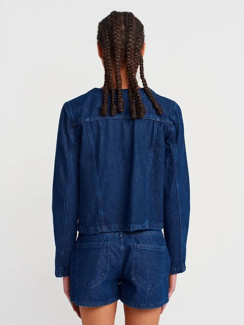 ديلفين Dilvin Women's Cotton Denim Puffer Jacket