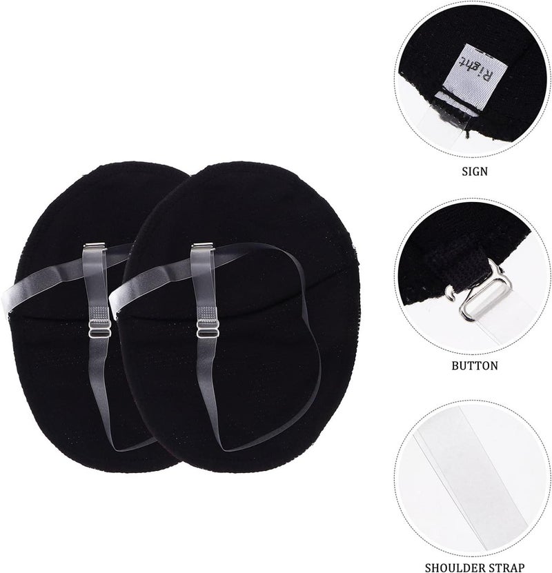 comfrt Underarm Sweat Pads 1 Pair Armpit Sweat Pads Absorbent Armpit Underarm Guard Sweat Absorbing Pads for Women Men Sports Running Jogging Black Womens - Image 5