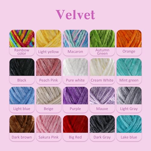 DAERBOF 3 Skeins Soft Fluffy Velvet Yarn, Chenille Chunky Yarn for Hand Knitting and Crocheting DIY Craft, Amigurumi Crochet Yarn（3×196.8yds, 3×3.5oz） (Big Red) - Image 5