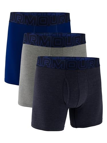 Under Armour Performance Cotton Boxer - Solid 6in 3-Pack, Midnight Navy - Core, 5XL - Image 1