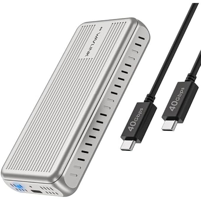 rayihni 40GBPS M.2 NVME SSD ENCLOSURE FOR MACBOOK/MAC MINI (M4/M3/M2/M1), NVME ENCLOSURE COMPATIBLE WITH TBT4/TBT3/USB4/USB3.2, 2230/2242/2260/2280 B+M/M-KEY PCIE SSD SUPPORTED, TOOL-FREE - Image 1