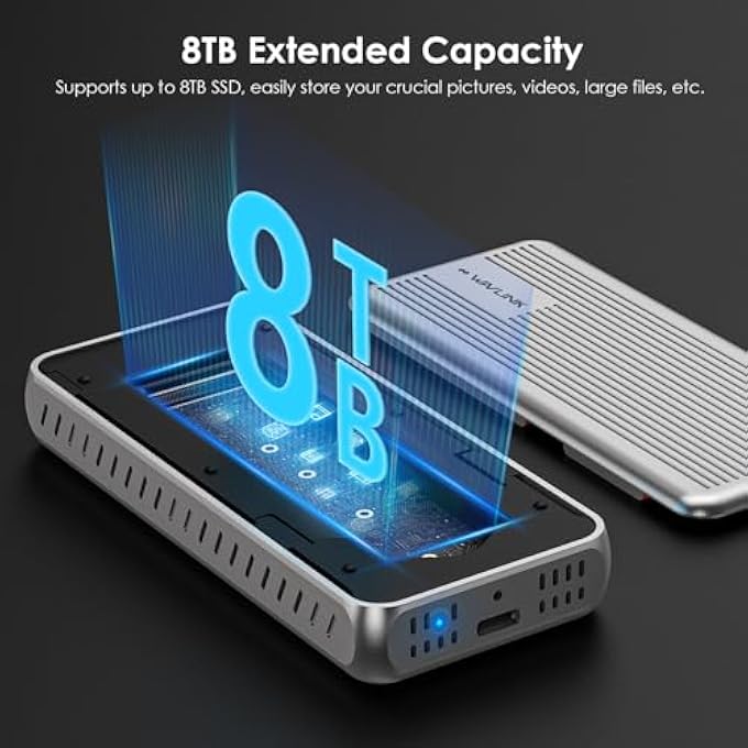 rayihni 40GBPS M.2 NVME SSD ENCLOSURE FOR MACBOOK/MAC MINI (M4/M3/M2/M1), NVME ENCLOSURE COMPATIBLE WITH TBT4/TBT3/USB4/USB3.2, 2230/2242/2260/2280 B+M/M-KEY PCIE SSD SUPPORTED, TOOL-FREE - Image 2