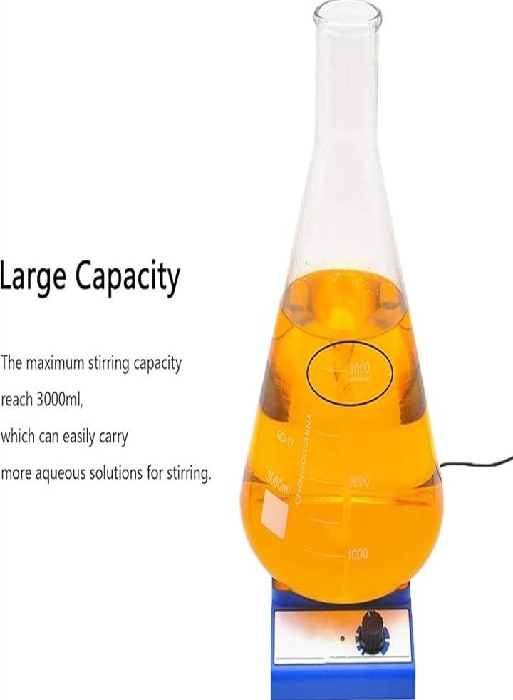 Mini magnetic stirrer, stepless speed magnetic stirrer, laboratory stirrer with stirring bar, maximum stirring capacity 3000ml  - Image 4