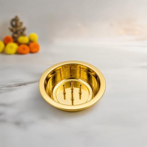 Putrika Brass Incense Stick Holder Stand | Holder | Burner with Ash Catcher Agarbatti | Batti Stand | Plate | Dhup | Dhoop Best for Puja | Pooja Your Mandir Home - China bathi Stand (1) - Image 4