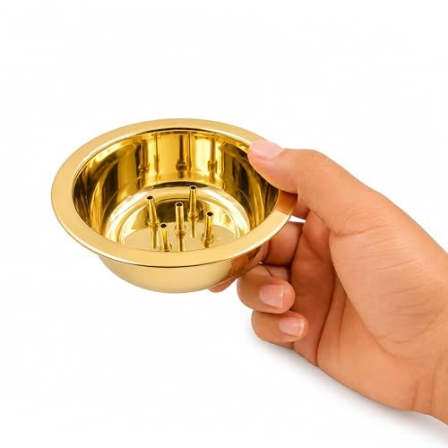 Putrika Brass Incense Stick Holder Stand | Holder | Burner with Ash Catcher Agarbatti | Batti Stand | Plate | Dhup | Dhoop Best for Puja | Pooja Your Mandir Home - China bathi Stand (1) - Image 3