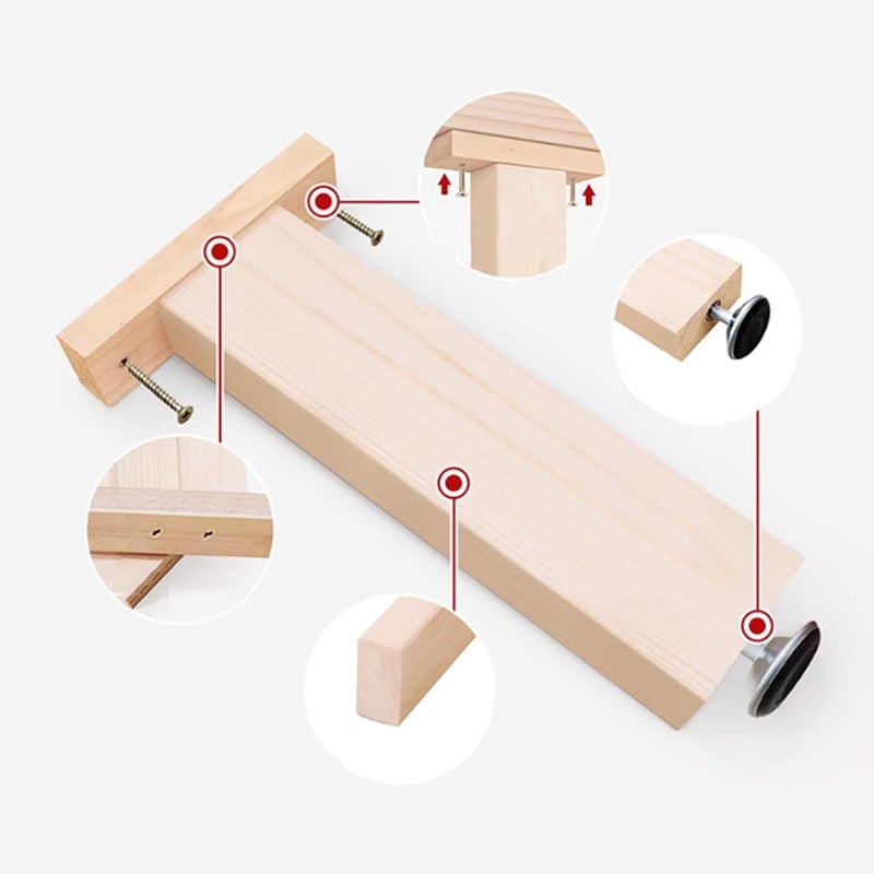 Wooden Furniture Legs, Replacement Feet Table Legs, 4 Pcs Bed Legs,Wooden Furniture Feet Adjustable Sofa Feet Bed Center Frame Slat Support Leg for Replacement Sofa Bed Frame Replacement Parts (48cm(1 - Image 4