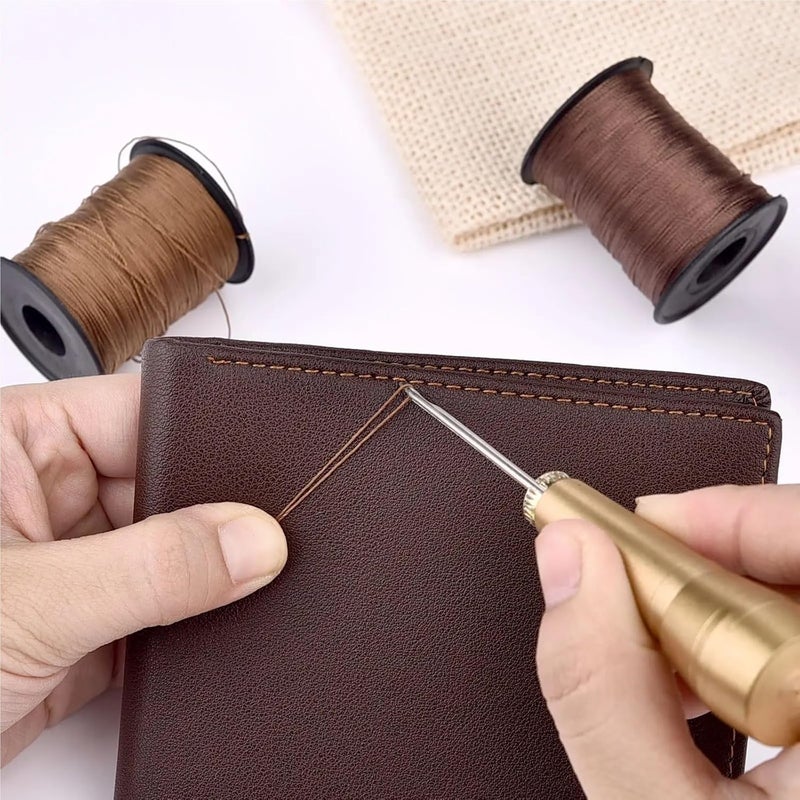 Sewing Thread Kits 10roll*492ft Thread DIY Leather Canvas Tent Repairing Tool Durable Shoes Jeans Handicraft Quilting Supplies(Black) - Image 5