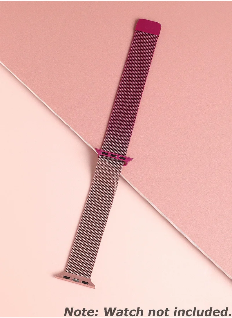 صوص هاوت سوار ساعة أبل بالتصميم سادة من الفولاذ المقاوم للصدأ للنساء | 42mm/44mm/45mm