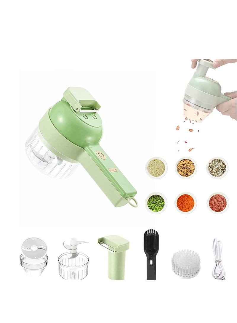 4 in 1 Handheld Electric Vegetable Cutter Set, Portable Mini Wireless Food Processor with Brush, Gatling Vegetable Cutter Electric Garlic Chopper for Garlic Pepper Chili Onion Celery Ginger Meat - Image 3