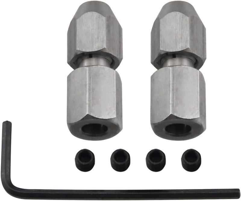 كلاراكو Klarako 2 قطعة فضية CNC من الفولاذ المقاوم للصدأ RC Flex Collet وصلة مرنة لقفل عمود المحرك لقارب RC الغواصة DIY - Image 1