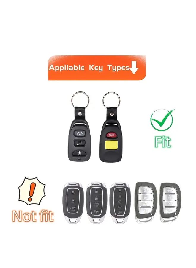 3 Button TPU Key Fob Case Cover For Hyundai Accent Elantra Sonata Kia Optima With Panic Button Black - Image 3