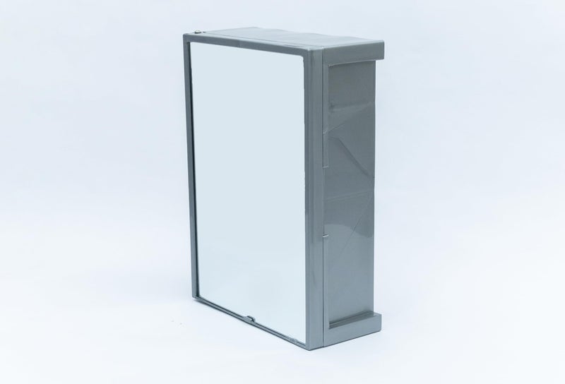 zahab Bathroom Cabinet with Mirror with Magnetic Door Full Framed Mirror Multipurpose, Wall-Mounted Storage Cabinet 4.5 inch Width Silver Grey - Image 3