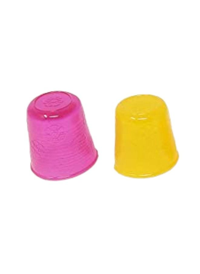Hemline - 2-Piece Flexible Rubber Thimbles For Hand Sewing Two Sizes 17 And 18 Needle Worker Uses - Image 1