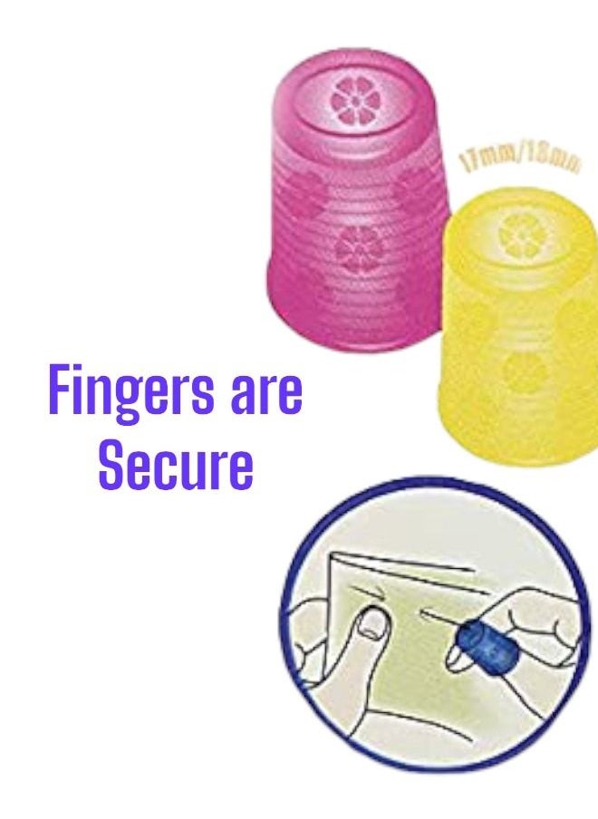 Hemline - 2-Piece Flexible Rubber Thimbles For Hand Sewing Two Sizes 17 And 18 Needle Worker Uses - Image 1