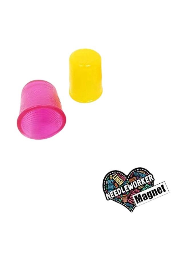 Hemline - 2-Piece Flexible Rubber Thimbles For Hand Sewing Two Sizes 17 And 18 Needle Worker Uses - Image 1
