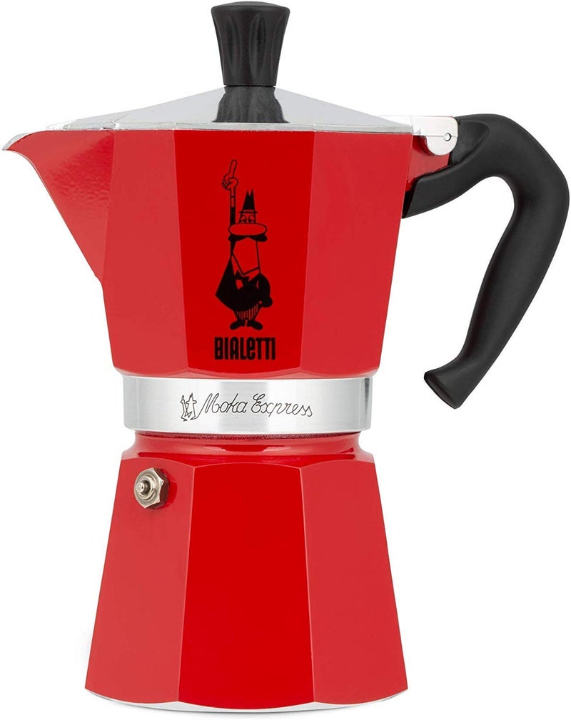Bialetti 4942 Moka Express Espresso Maker, Makes 3 Cups, Red - Image 1