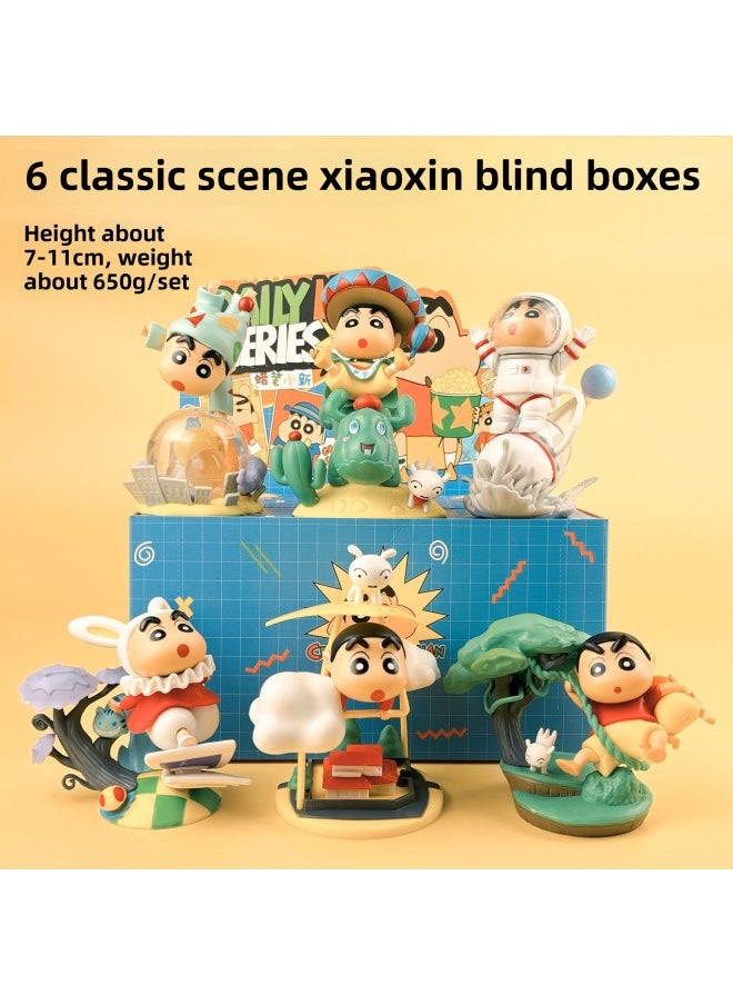 null - Crayon Small Hand-made Blind Box Nohara Shinosuke Toy Doll Gashapon Doll Machine Cake Decoration Model-Color:6 Ultraman Xiaoxin Blind Boxes [price For The Whole Set] - Image 1