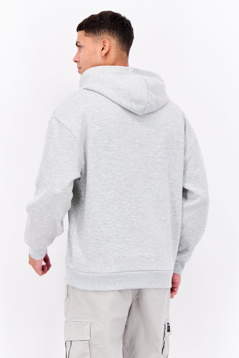 RBX Men Sportswear Fit Brand Logo Outdoor Hoodie, Light Grey Heather - Image 3